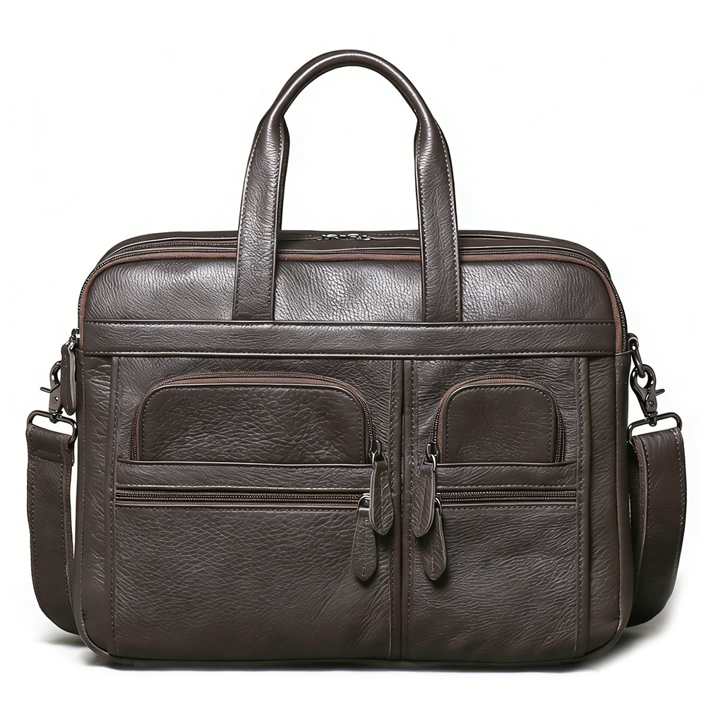 Leather Work Bag Laptop - 남성용 천연 가죽 서류 가방, 비즈니스