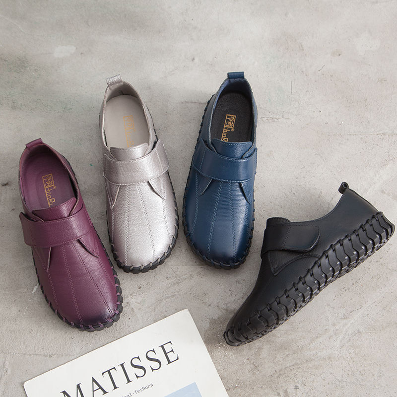 Leather Work Flats Women - 여성용 최고급 발레 플랫, 럭셔리 리얼