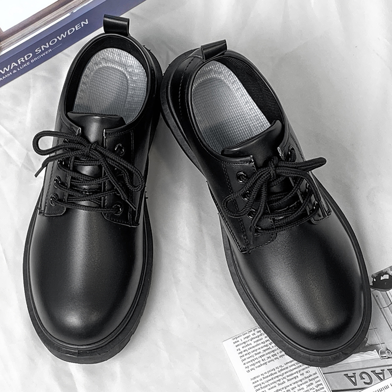 Leather Work Oxfords - 남성용 캐주얼 가죽 신발, 편안한 레이스업