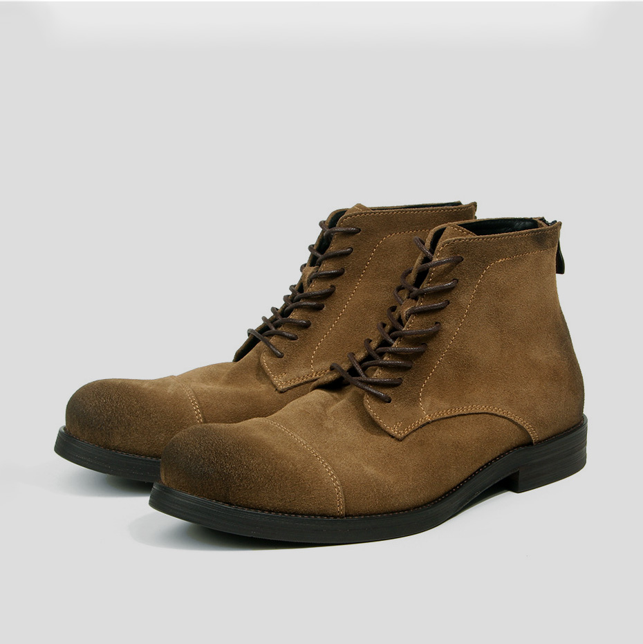 Leather Work Oxfords - 리화마오 스웨이드 소가죽 빈티지 남성용 부츠,