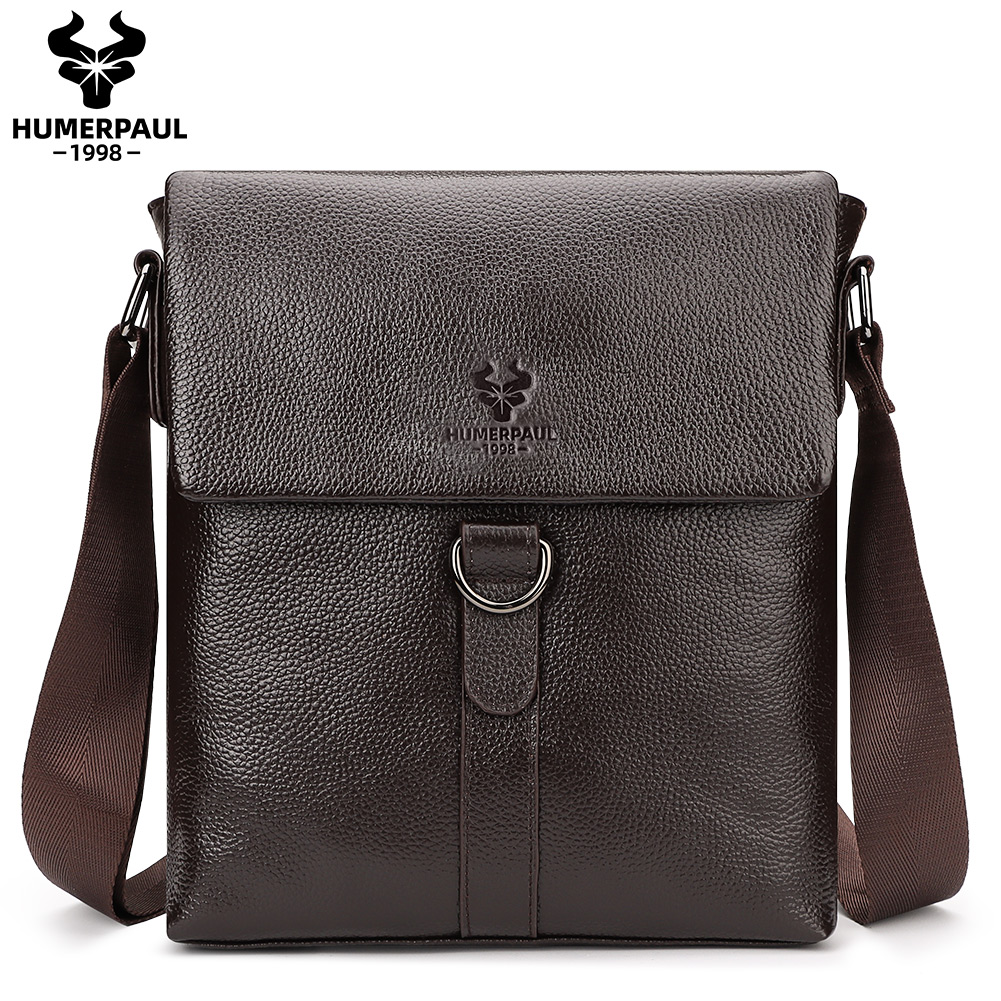 Leather Work Bag Laptop - HUMERPAUL-새로운 패션 남성 가방, 정품 가죽