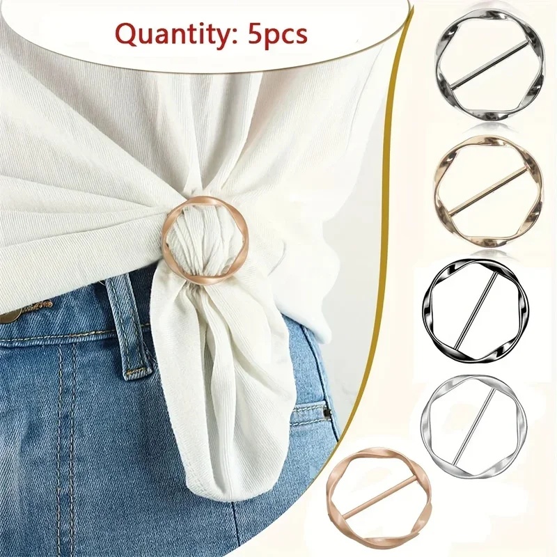 Belt Buckle Blank - 5pcs 패션 금속 라운드 서클 클립
