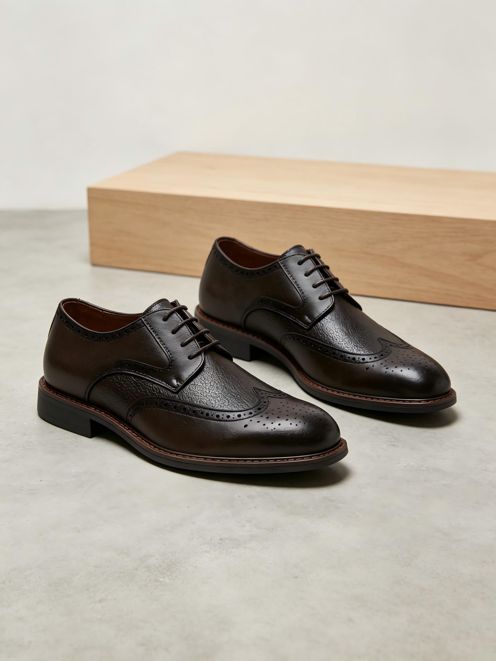 데사이 남성용 플리스 안감 윙팁 브로그 옥스퍼드 슈즈, - Leather Work Oxfords 리뷰 및 가격