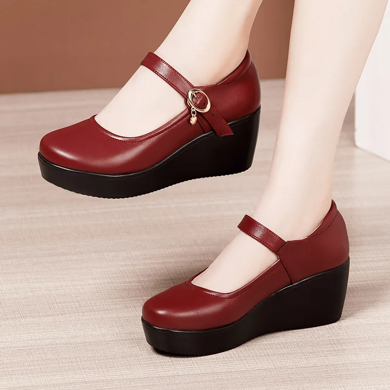 6cm 작은 사이즈 32-43 빈티지 얕은 통기성 부드 - Leather Work Flats Women 리뷰 및 가격