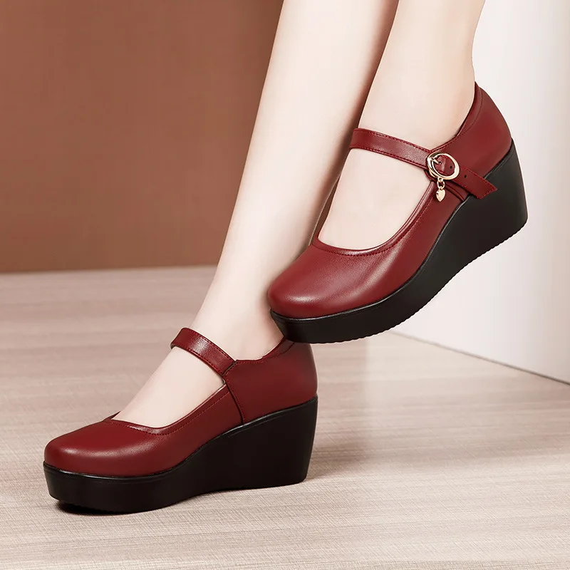 6cm 작은 사이즈 32-43 빈티지 얕은 통기성 부드 - Leather Work Flats Women 리뷰 및 가격