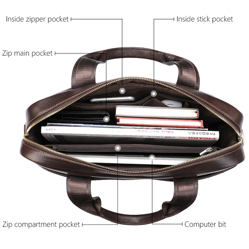 Luufan 남성용 부드러운 비즈니스 서류 가방, 정품 - Leather Work Bag Laptop 리뷰 및 가격
