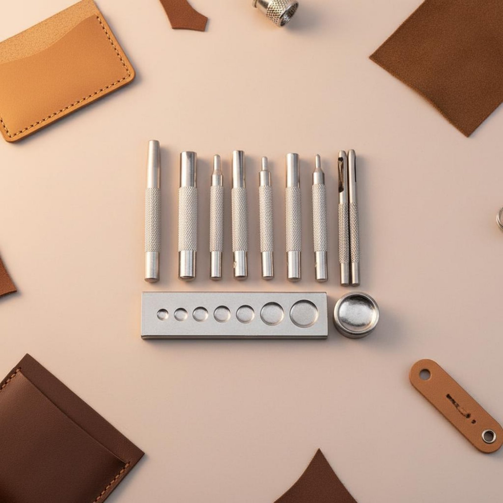 11 조각 스냅 패스너 도구 세트 다양한 크기 가죽 리 - Leatherwork Rivet Setter 리뷰 및 가격