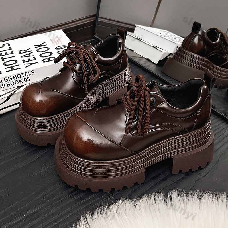 여성 레트로 로퍼 2025 봄 새로운 럭셔리 브랜드 증 - Leather Work Oxfords 리뷰 및 가격