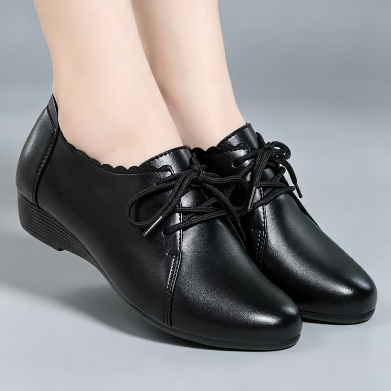 플러스 사이즈 35-43 올 매치 편안한 옥스포드 슈즈 - Leather Work Flats Women 리뷰 및 가격